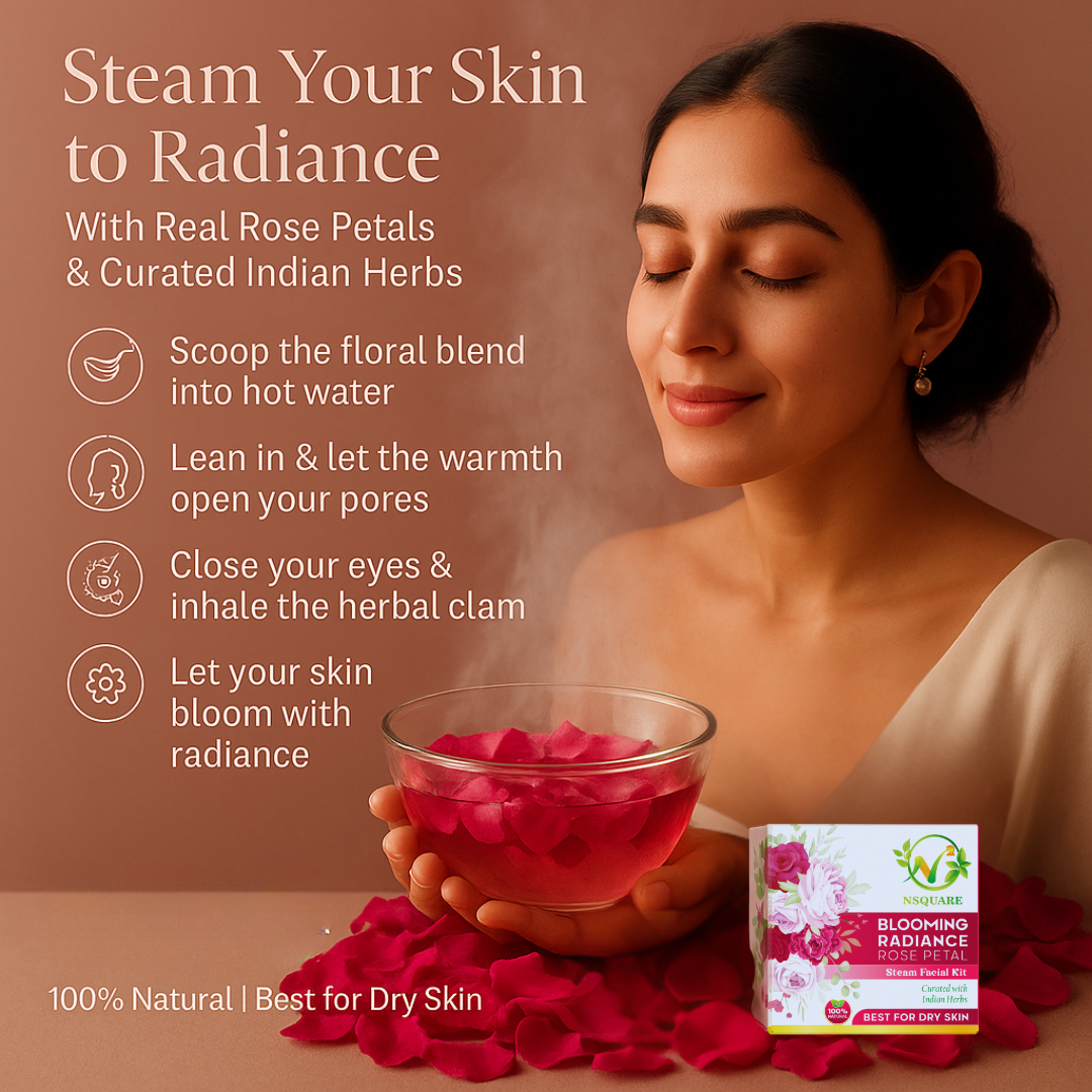 Blooming Radiance Rose Petal Herbal Steam Facial Kit Combo