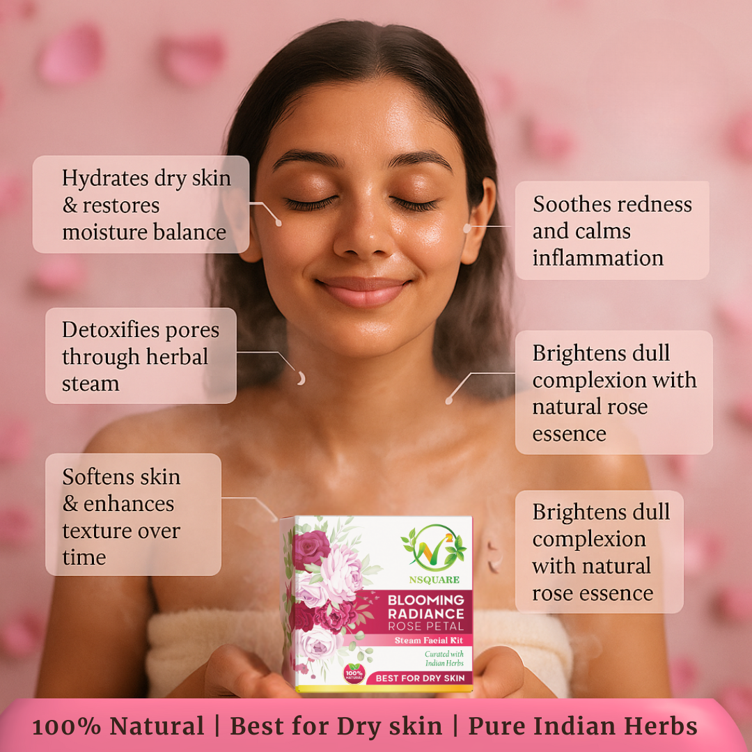 Blooming Radiance Rose Petal Herbal Steam Facial Kit Combo