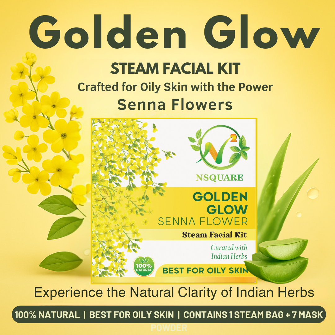 Golden Glow Senna Flower Herbal Steam Facial Kit Combo