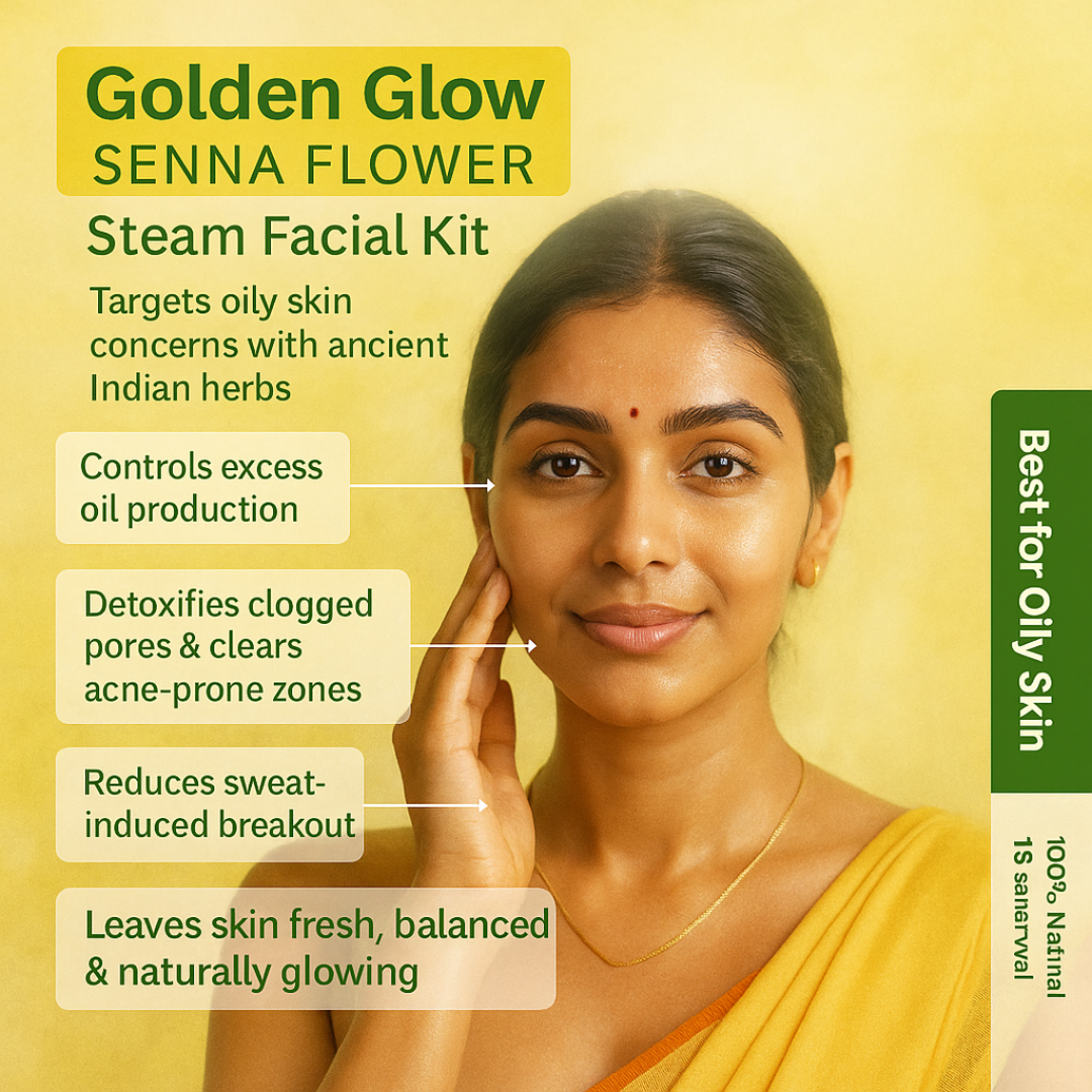 Golden Glow Senna Flower Herbal Steam Facial Kit Combo