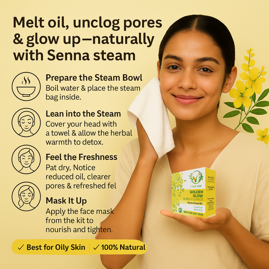 Golden Glow Senna Flower Herbal Steam Facial Kit Combo