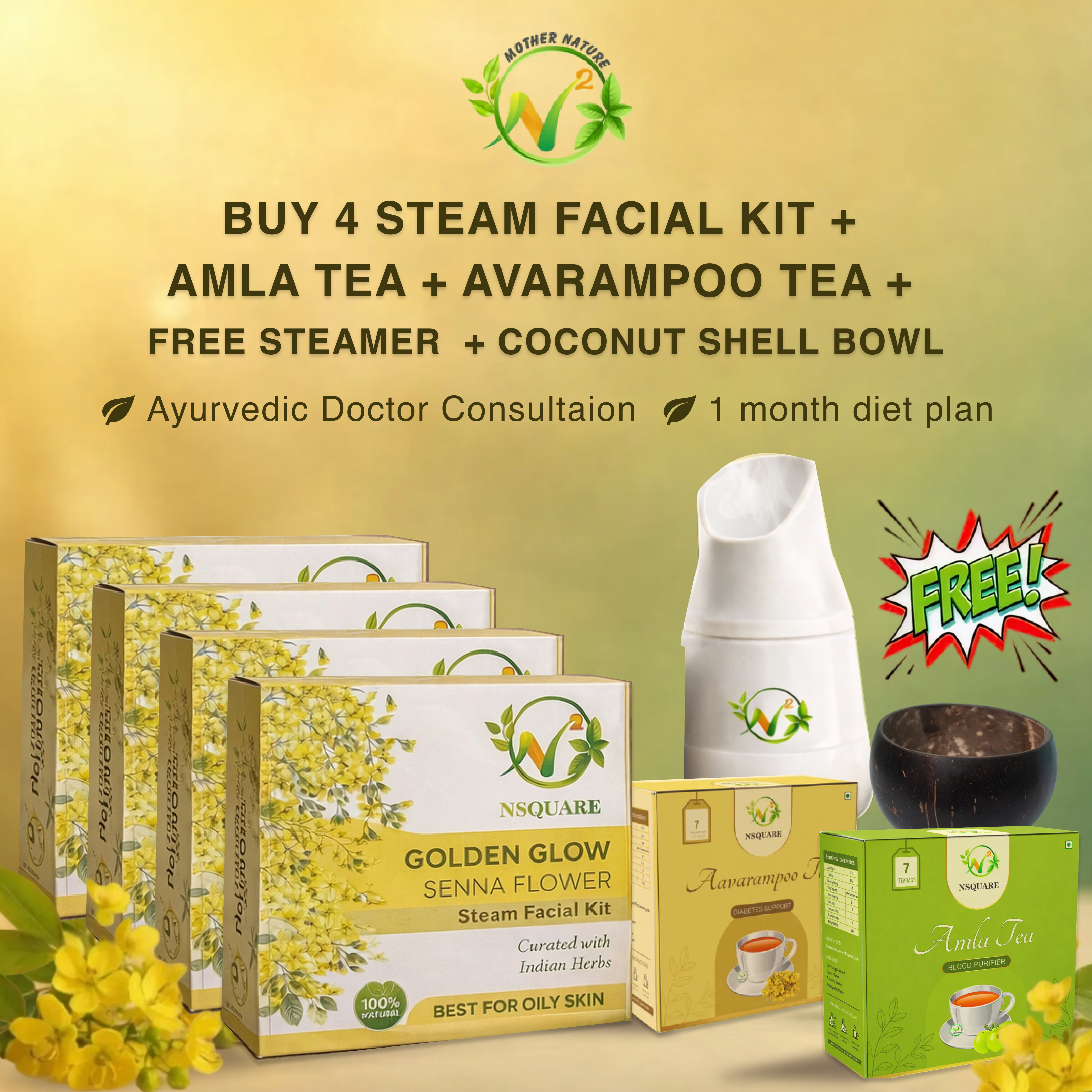 Senna Flower Steam Facial Kit - Monthly Combo
